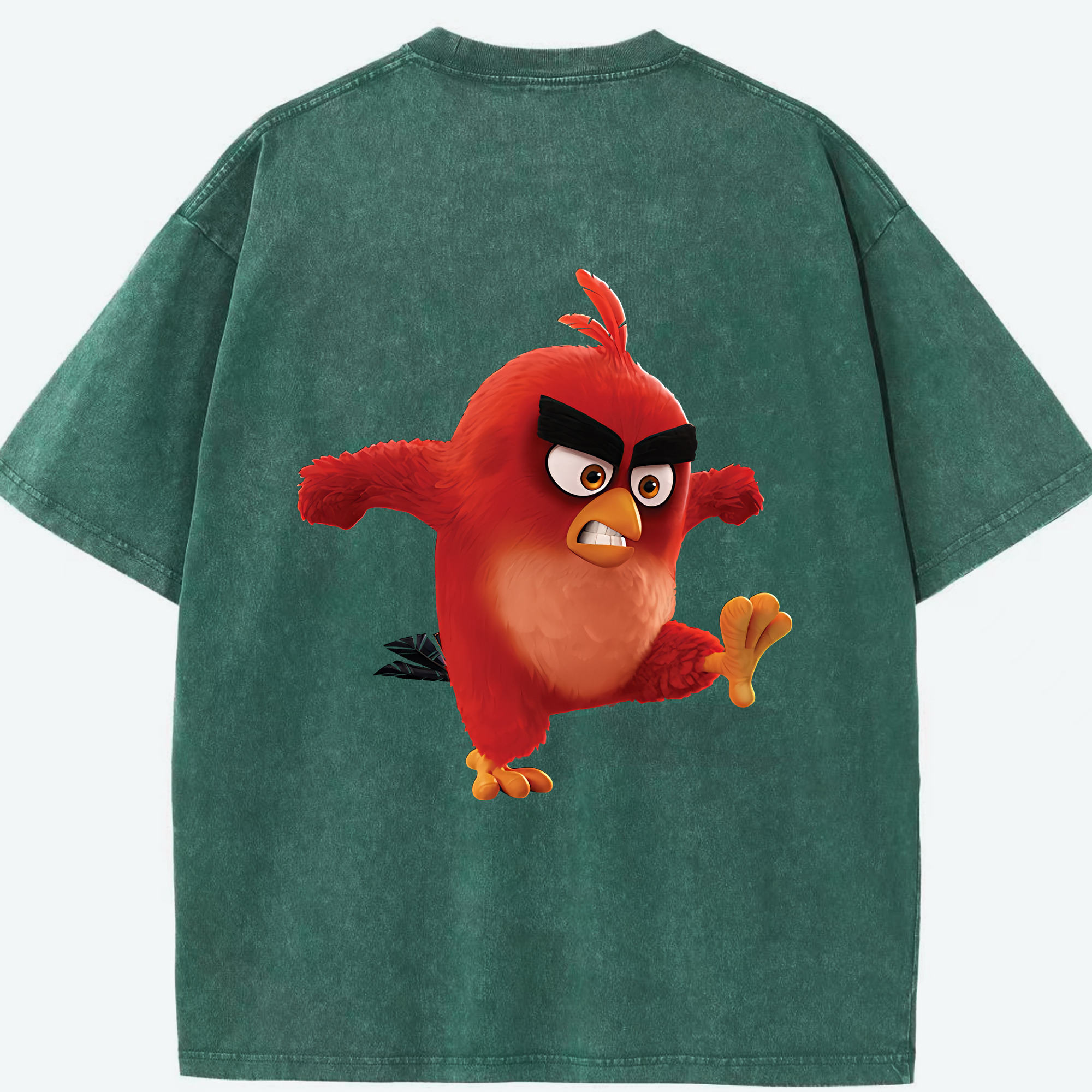 （画像用） Angry Birds アングリーバード 綿100% ヴィンテージ風 半袖Tシャツ（背面プリント）